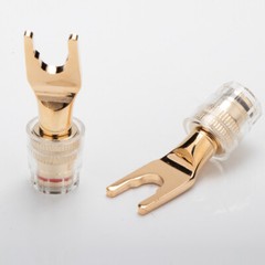 4PCS Speaker Wire Adapter Y Spade to Banana Female Gold Plated 4mm Connector