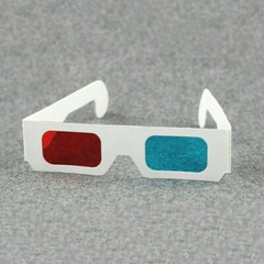 2x Universal Anaglyph Cardboard Paper Red Blue Cyan 3D Glasses For Movie Cinema