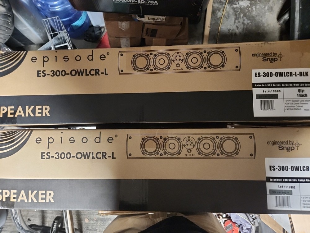 Genuine Episode ES-300-OWLCR-L-BLK 23” On Wall LCR Speaker 90 Watt RMS NIB