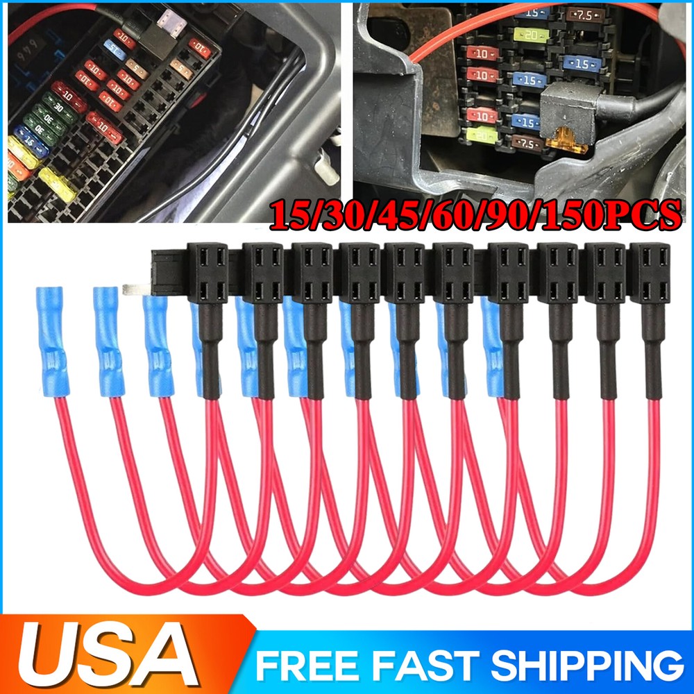 Fuse TAP Adapter Kit 12V 15 Amp 20Amp Car Add-a-circuit Mini ATM APM Blade LOT
