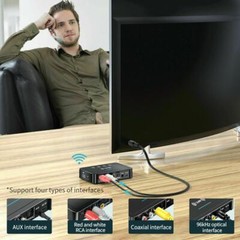 Bluetooth 5.0 Transmitter Receiver Wireless 3.5mm Adapter AUX NFC to 2 RCA Audio