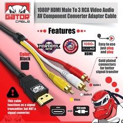 HDMI To 3 RCA Video Audio AV Component Converter Adapter HD Cable 1080P HDTV 5FT