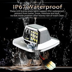 LED License Plate Light Tag Lamp Assembly Chrome Housing – 1988-1999 Chevy GMC