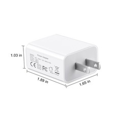 USB C + USB A Wall Charger Fast Charging, 3A/5V 18W USB-C USB-A Power Adapter