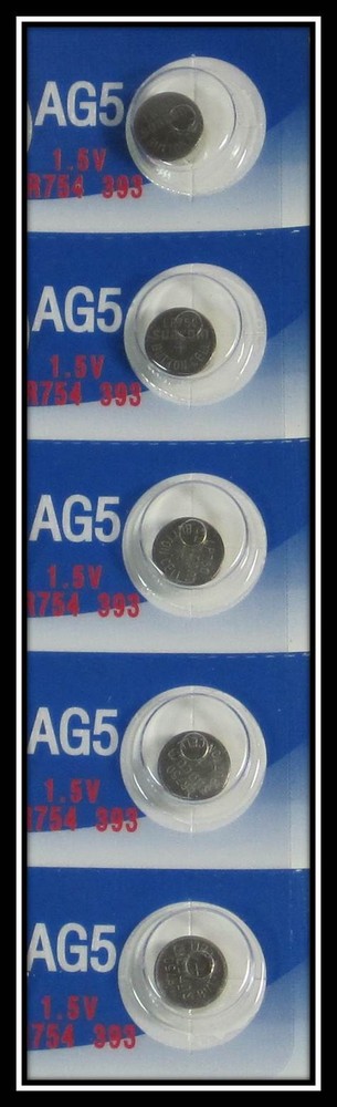 5 AG5 LR754 393 SR48 1.5 Volt Alkaline Cell Watch Batteries Ships From USA