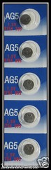 5 AG5 LR754 393 SR48 1.5 Volt Alkaline Cell Watch Batteries Ships From USA