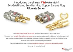 Nakamichi GenuineUltimate Series 24K Gold Plated Beryllium Red Copper Banana Plu