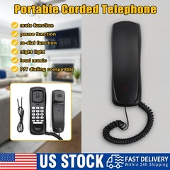 Black Corded Telephone Landline Phone for Home Office Desk Wall Mountable D3W1
