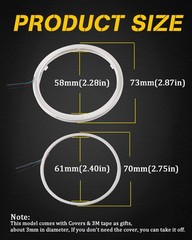 Qasimled 1-Pair 70Mm 72Smd Cob Rgb Led Halo Ring Angel Eyes Universal