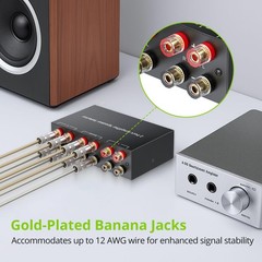 2-Way Speaker Switcher Selector Box, 1-In-2-Out Amplifier A/B Switch, No Power N