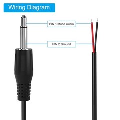 1ft 3.5mm Male Jack to Bare Wire Audio Cable for Seamless Connectivity