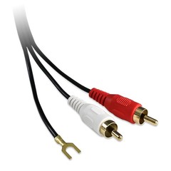 Fluance Gold Plated RCA Cable with Dual Spade Ground Wire, 3 Feet (PFHTCA)