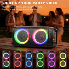 Large Sound Speaker with 2 Mics Bluetooth for Outdoor Events & Birthday Party