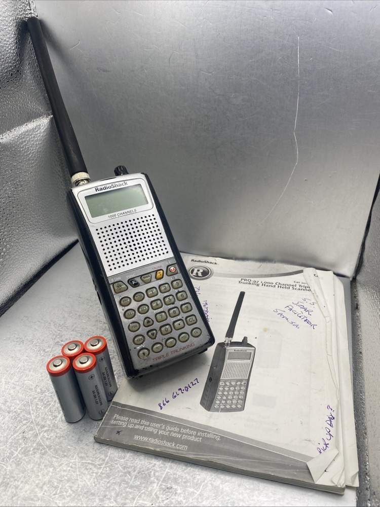 RadioShack Pro-97 1000 Ch Triple Trunking Scanner Tested W/ Batteries