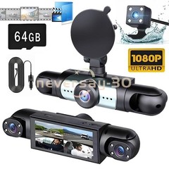 360° 4 Channel 1080P HD Car Dash Cam Front and Rear Inside Left Right + Camera