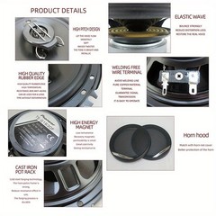 6-IN 2-WAY 320 WATT COAXIAL CAR SPEAKERS – PAIR-HiFi Full Range Auto Stereo Door