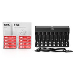 EBL 1.5V AA AAA Rechargeable Li-ion Batteries/ Optional 1.5V Charger Lot