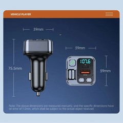 Bluetooth 5.1 FM Transmitter Car Charger – 20W PD Fast Charging & Hands-Free Mic