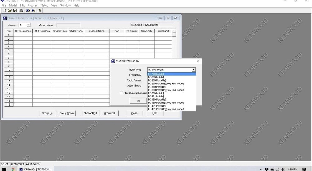 Kenwood KPG-49D v4.01 Programming Software for TK-280, TK-380, TK-780, TK-880