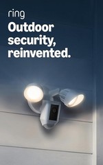 Ring Floodlight Cam Wired Plus 1080p Outdoor WiFi Camera with Night Vision=Black