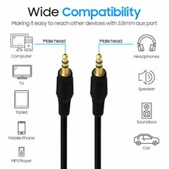 Audio 3.5mm Cable Male to Male Stereo Speaker iPad Car iphone AUX HeadPhone LOT