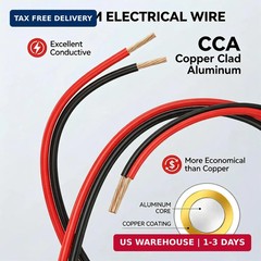 16 Gauge Wire 25FT, 16 AWG Red and Black 2 Conductor Speaker Wire Copper Clad Al