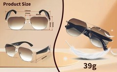 AI Smart Glasses for Men&Women Bluetooth Sunglasses Open-Ear Speaker Translation