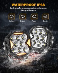AUXBEAM 4″ LED Driving Light Pods w/ DRL Turn Signal Offroad Cube Ditch Lights