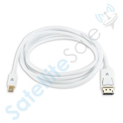 SatelliteSale Mini DisplayPort to Display Port DP Cable 4K/30Hz 8.64Gbps White
