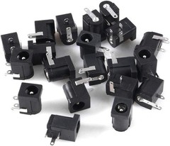 20pcs 3 Pin DC Power Connector PCB Mount Jack 5.5×2.1mm for Durable Electronics