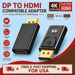 4K Display Port to HDMI Male Female Adapter Converter DisplayPort DP to HDMI
