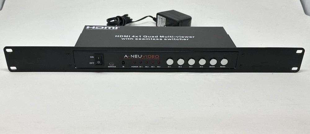 A-Neuvideo 4×1 HDMI Quad Screen Multi-Viewer & Seamless Switcher, Rack Mount