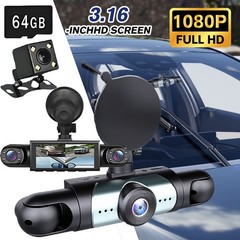 360° 4 Channel 1080P Car Dash Cam Front Rear Inside Left Right +Camera +Wifi US