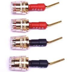 4ppk CESS-162 Pin Banana Plug to 4mm Female Banana Jack/Speaker Wire, Screw-Type