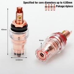 4PCS/Lot Pure Copper Binding Post Speaker Amplifier Female for Banana Terminal