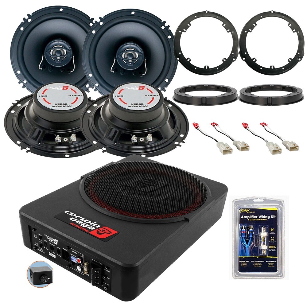 4) 6.5″ 300W Front/Rear Door Speakers & 12″ Subwoofer for 2013-UP Ford Vehicles
