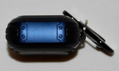 New Navy Blue & Black Hard Plastic AirPods Protective Case with Carabiner Clip