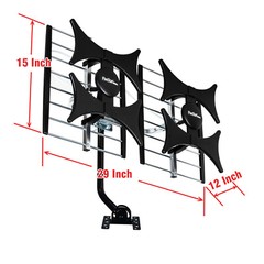 Amplified HDTV Antenna UHF VHF 200 Mile 4K 1080P Indoor Outdoor FM + Cable/Pole