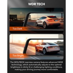 WOLFBOX 12″ Mirror Dual Dash Camera Front & Rear Dash Cam With WiFi&GPS for Cars
