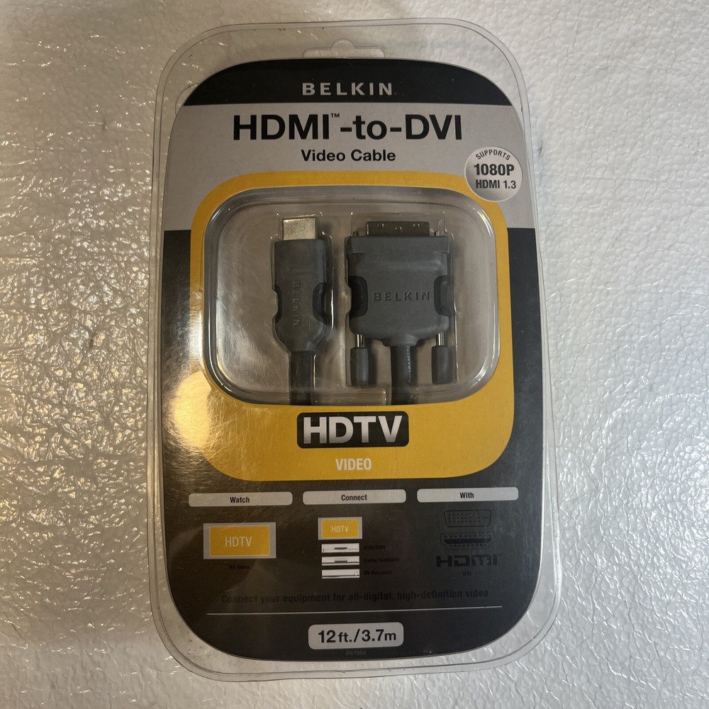 Belkin HDMI To DVI Video Cable 6ft Brand New, High Def 1080p
