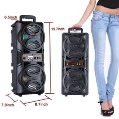6000W Bluetooth Speaker Portable Sub Woofer Heavy Bass Party Sound System w/Mic