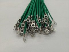 96 pk 10″ 18AWG Green Ground Wire with Molex and Ring Terminals