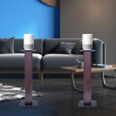 2x Walnut Wood Speaker Stands Home Theatre Bookshelf Surround Sound Support 90cm
