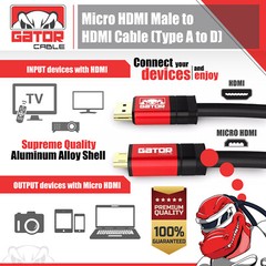 Micro HDMI to HDMI Cable Adapter Converter 4K GoPro HERO 7 6 5 4 3 Camera 60Hz