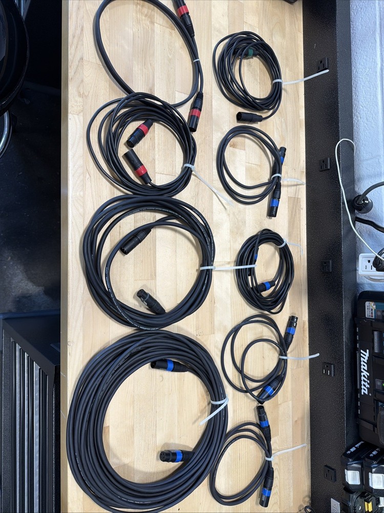 Monster cable , whirlwind unbranded XLR MICROPHONE CABLE, LOT OF 9