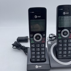 AT&T 2 Handset Cordless Phone Answering System w/ Call Blocker CL82419