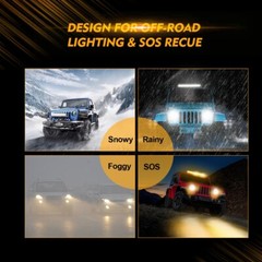 Auxbeam 5″inch 72W Flush Mount LED Work Light Bar Pods Strobe Offroad Fog Lights