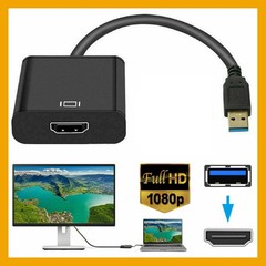 New HD 1080P USB 3.0 to HDMI Video Cable Adapter For PC Laptop HDTV LCD Black