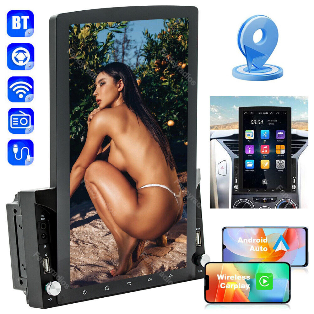 Android 13 CarPlay GPS WiFi 10.1″ Double 2Din Touch Vertical Car Stereo Radio BT