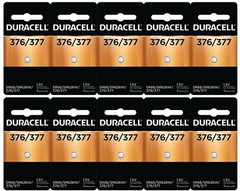 Duracell 377 Button Cell Watch Batteries 10 Pack